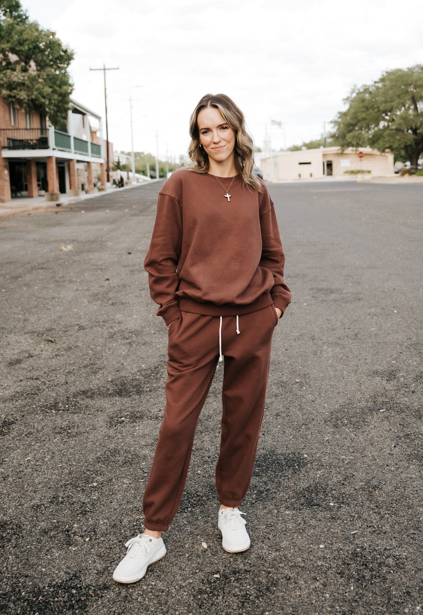 Boyfriend Cotton Sweatshirt Sandalwood ZT253861 - Southern Soule Designs