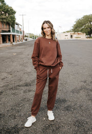 Boyfriend Cotton Sweatshirt Sandalwood ZT253861 - Southern Soule Designs
