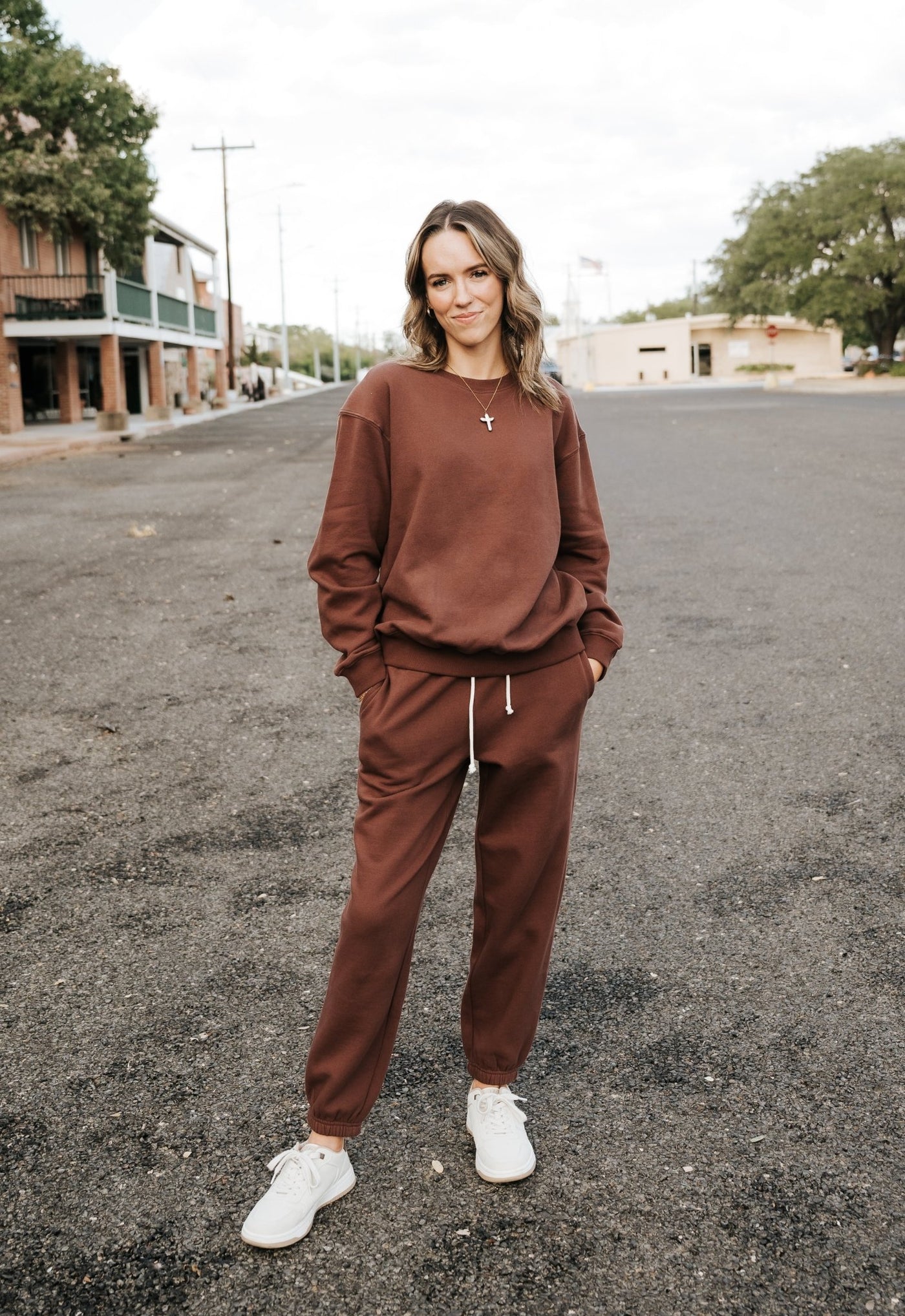 Boyfriend Cotton Sweatshirt Sandalwood ZT253861 - Southern Soule Designs