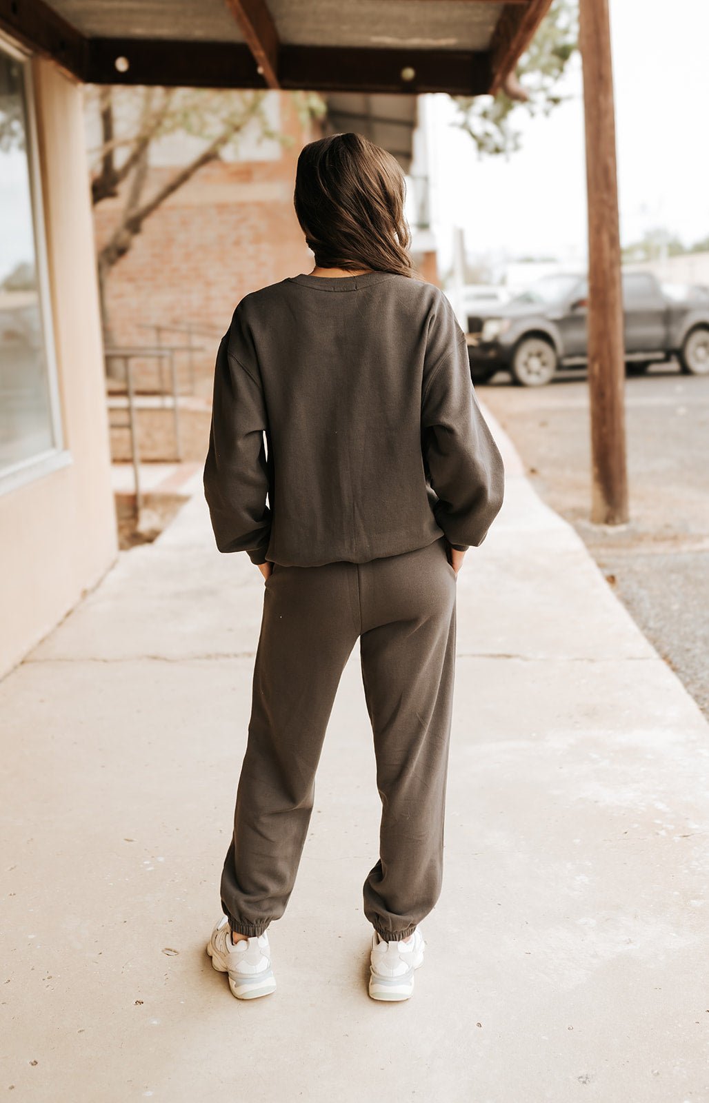 Boyfriend Cotton Sweatshirt Washed Black ZT253861 - Southern Soule Designs