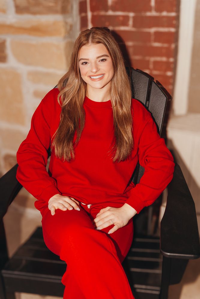 Boyfriend Sweatshirt Haute Red ZT244529 - Southern Soule Designs