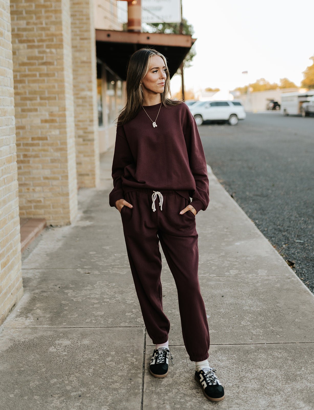 Boyfriend Sweatshirt Merlot ZT254924 - Southern Soule Designs