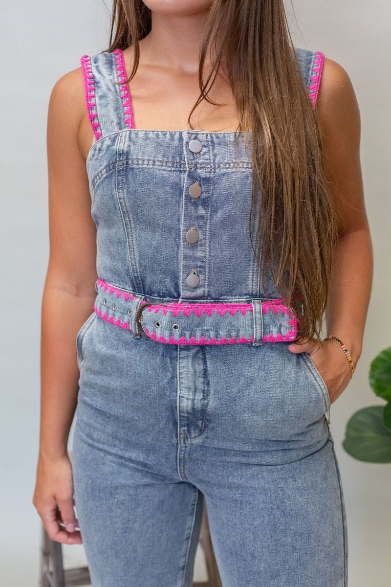 BP6586 - A Denim Jumpsuit - Southern Soule Designs