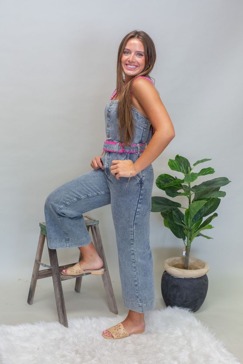 BP6586 - A Denim Jumpsuit - Southern Soule Designs