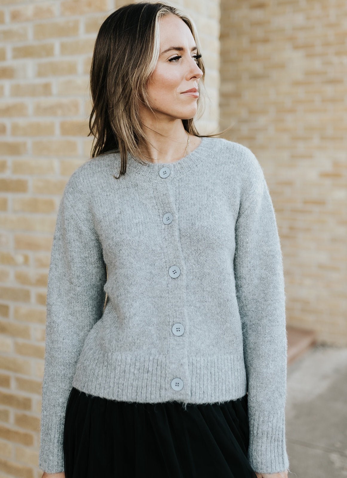 Breen Cardigan Classic Heather Grey ZW254605 - Southern Soule Designs