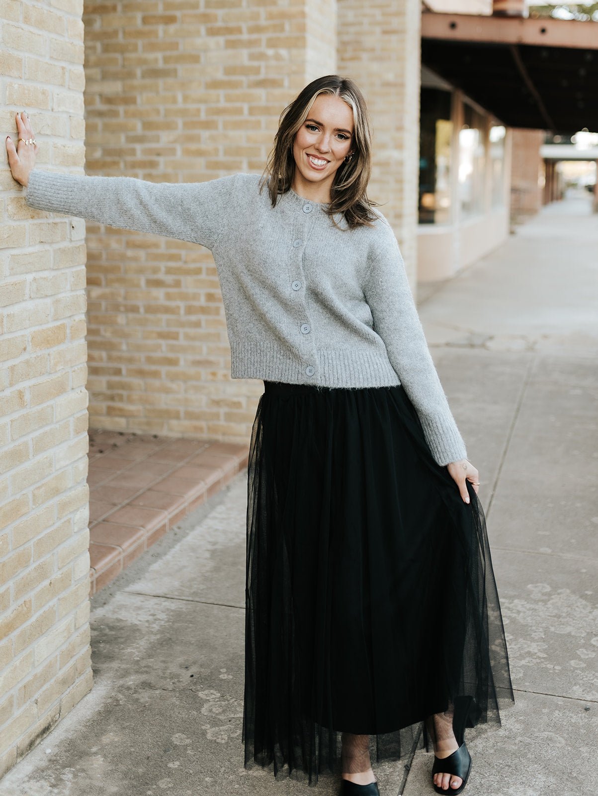 Breen Cardigan Classic Heather Grey ZW254605 - Southern Soule Designs