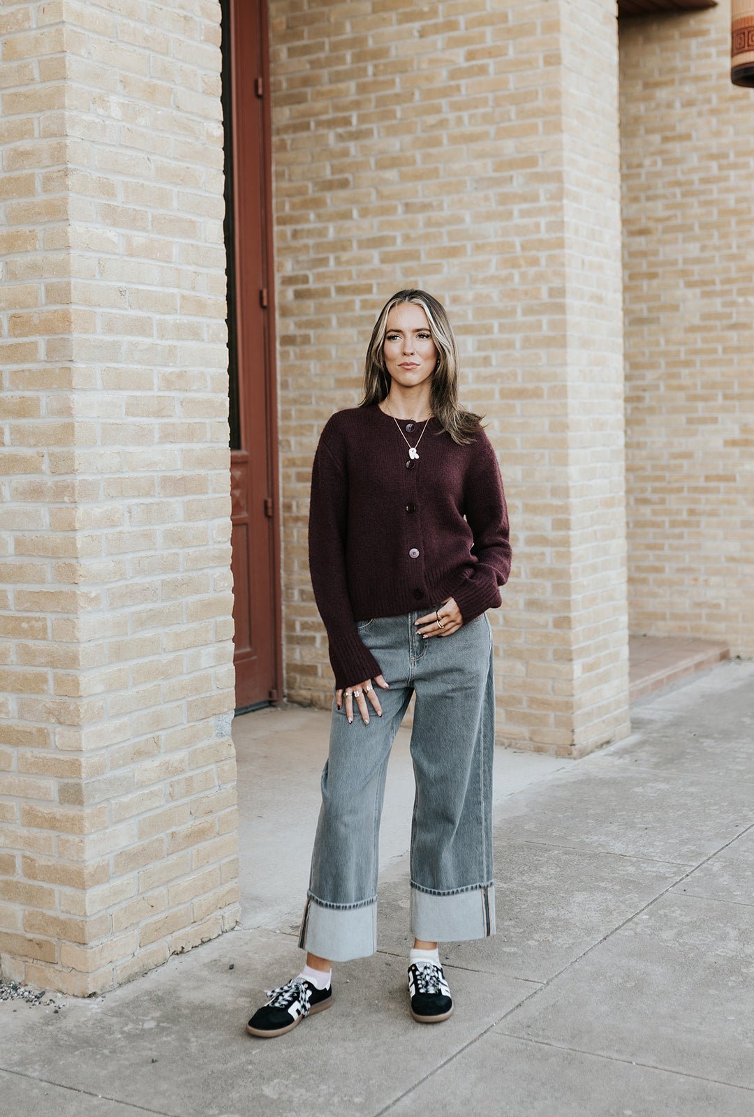 Breen Cardigan Merlot ZW254605 - Southern Soule Designs