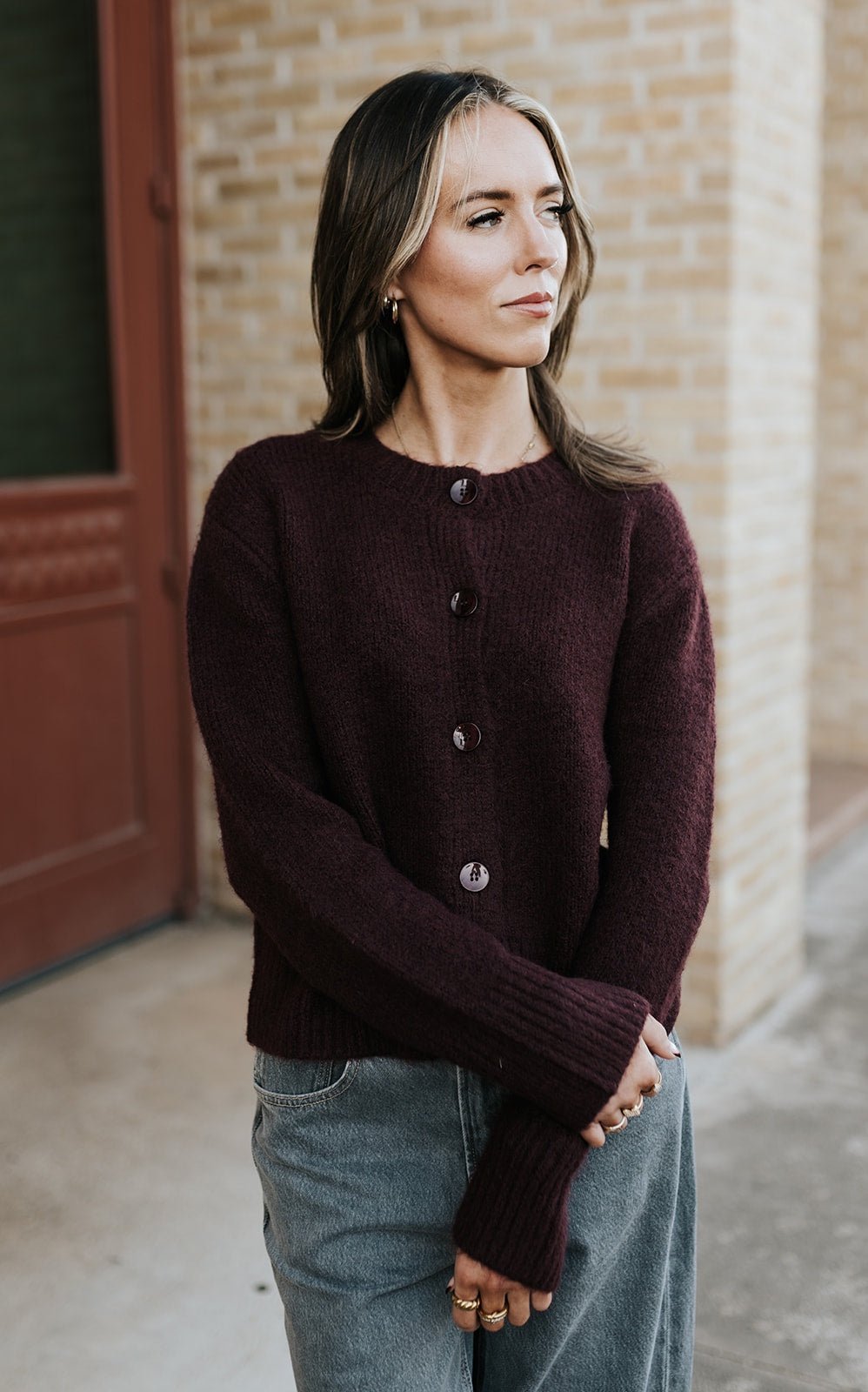 Breen Cardigan Merlot ZW254605 - Southern Soule Designs