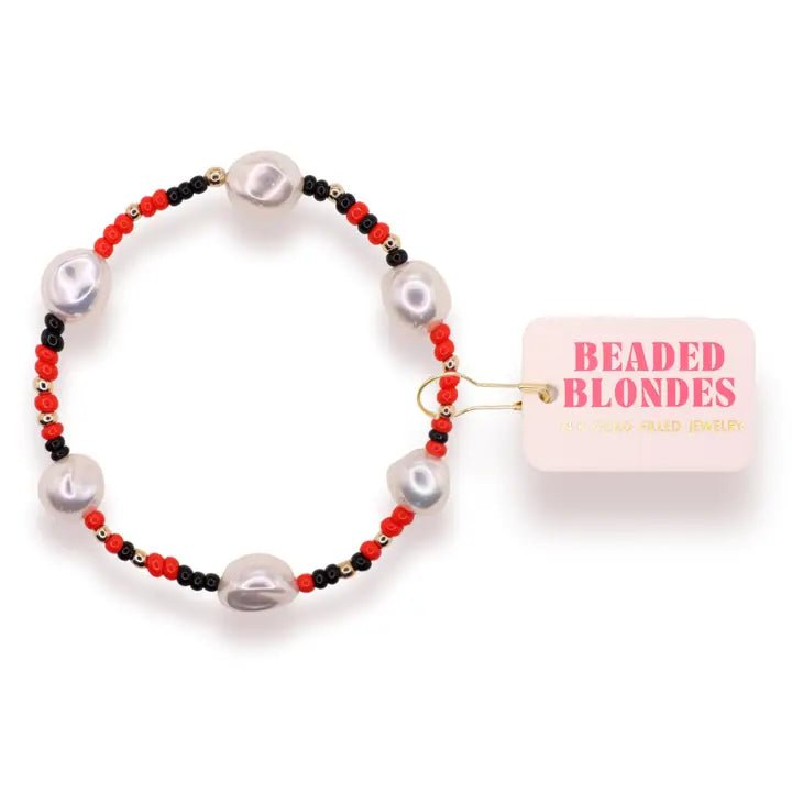 Bright Red and Black Sadie Sprinkle Bracelet - Southern Soule Designs