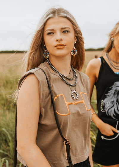 Brown Bit Muscle Tee - Southern Soule Designs