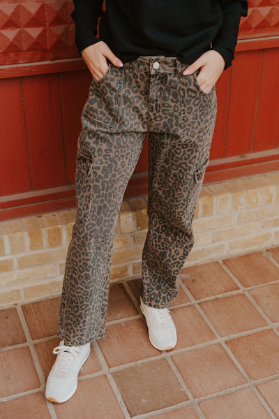 Brown Cheetah Print Cargo Pants CP9997 - Southern Soule Designs