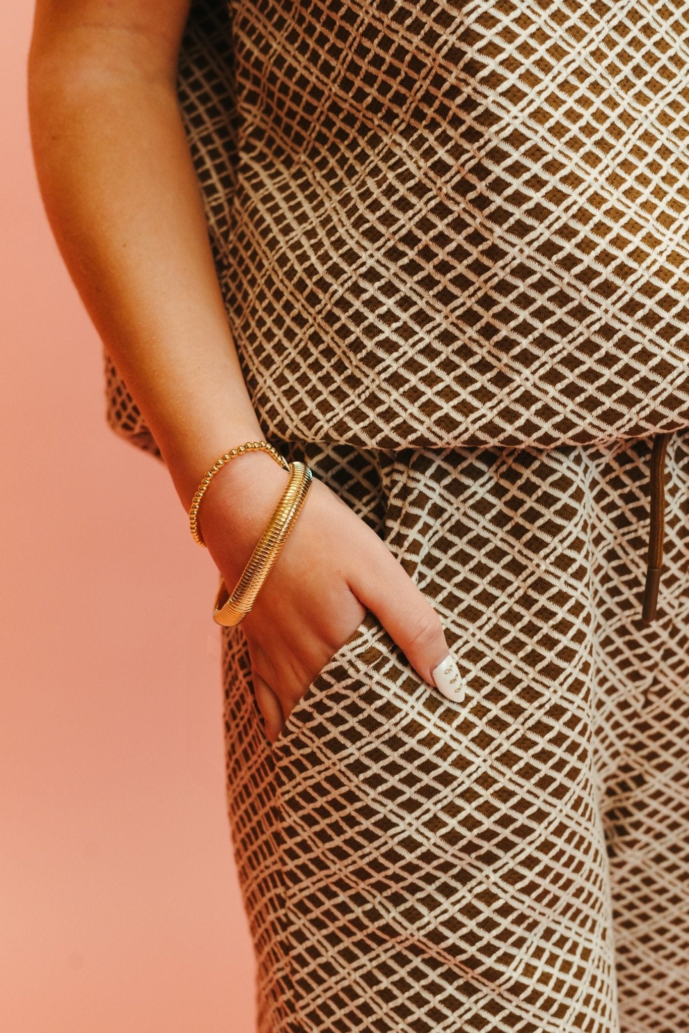 Brown Cropped Wide Texture Pants P7305 - Southern Soule Designs