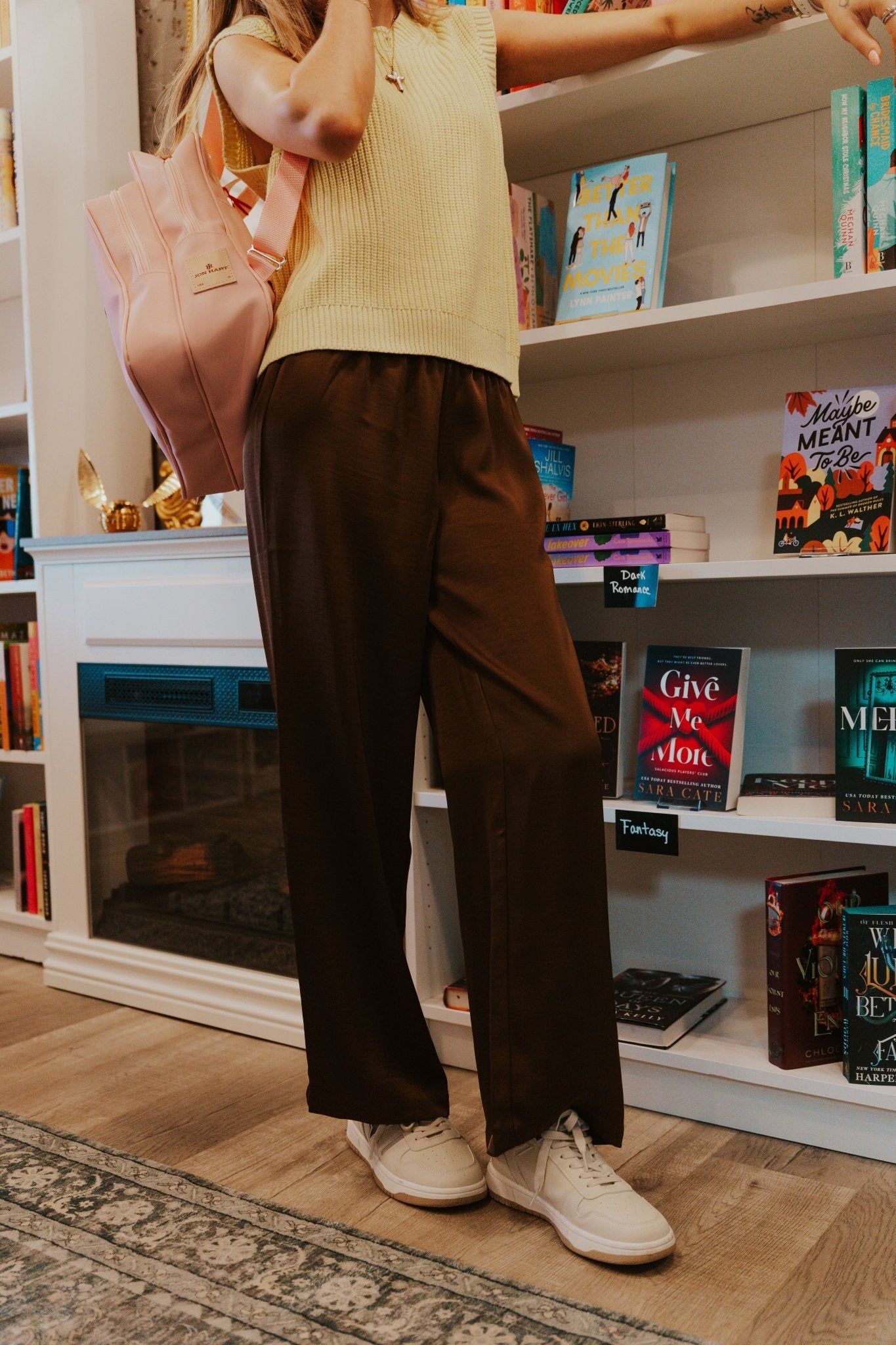 Brown Crushed Satin Wide Leg Pants PMR0405 - Southern Soule Designs