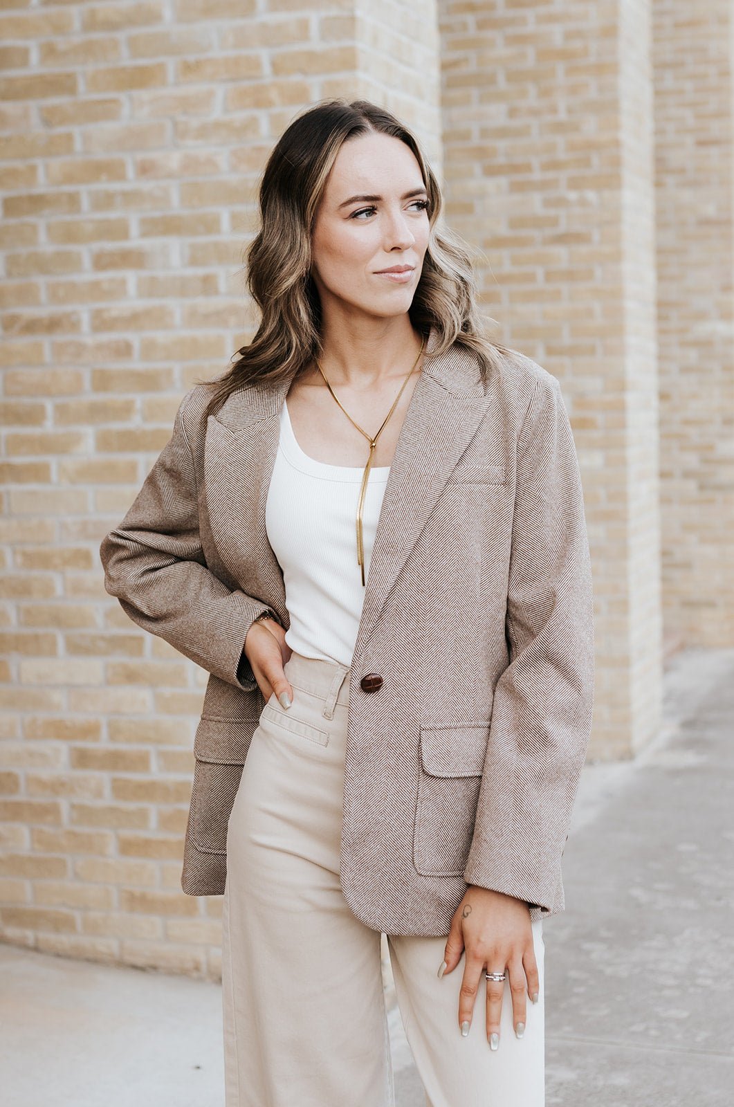 Brown Elfi Tweed Blazer - Southern Soule Designs
