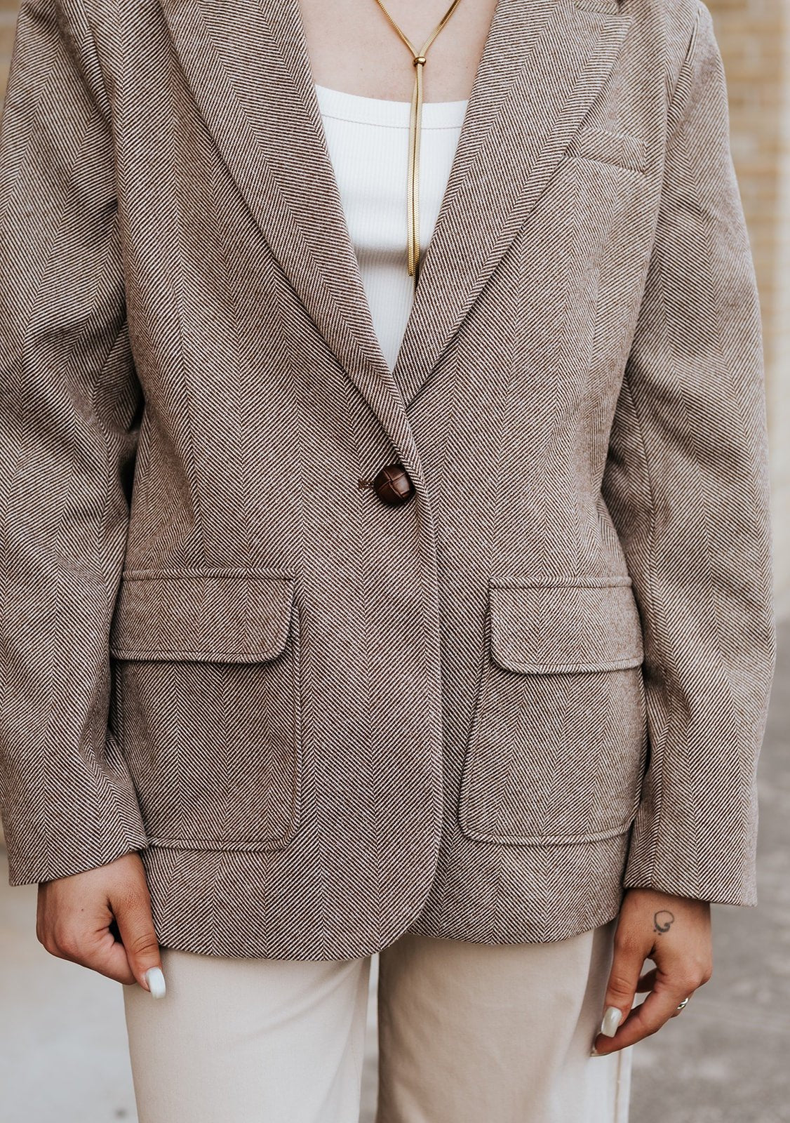 Brown Elfi Tweed Blazer - Southern Soule Designs