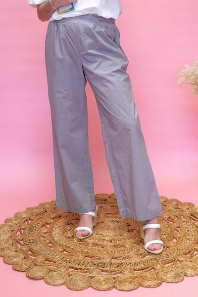 Brown Gingham Mid Rise Pants - Southern Soule Designs