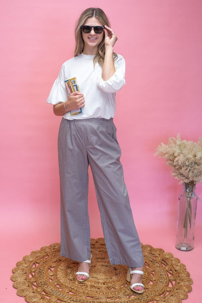 Brown Gingham Mid Rise Pants - Southern Soule Designs