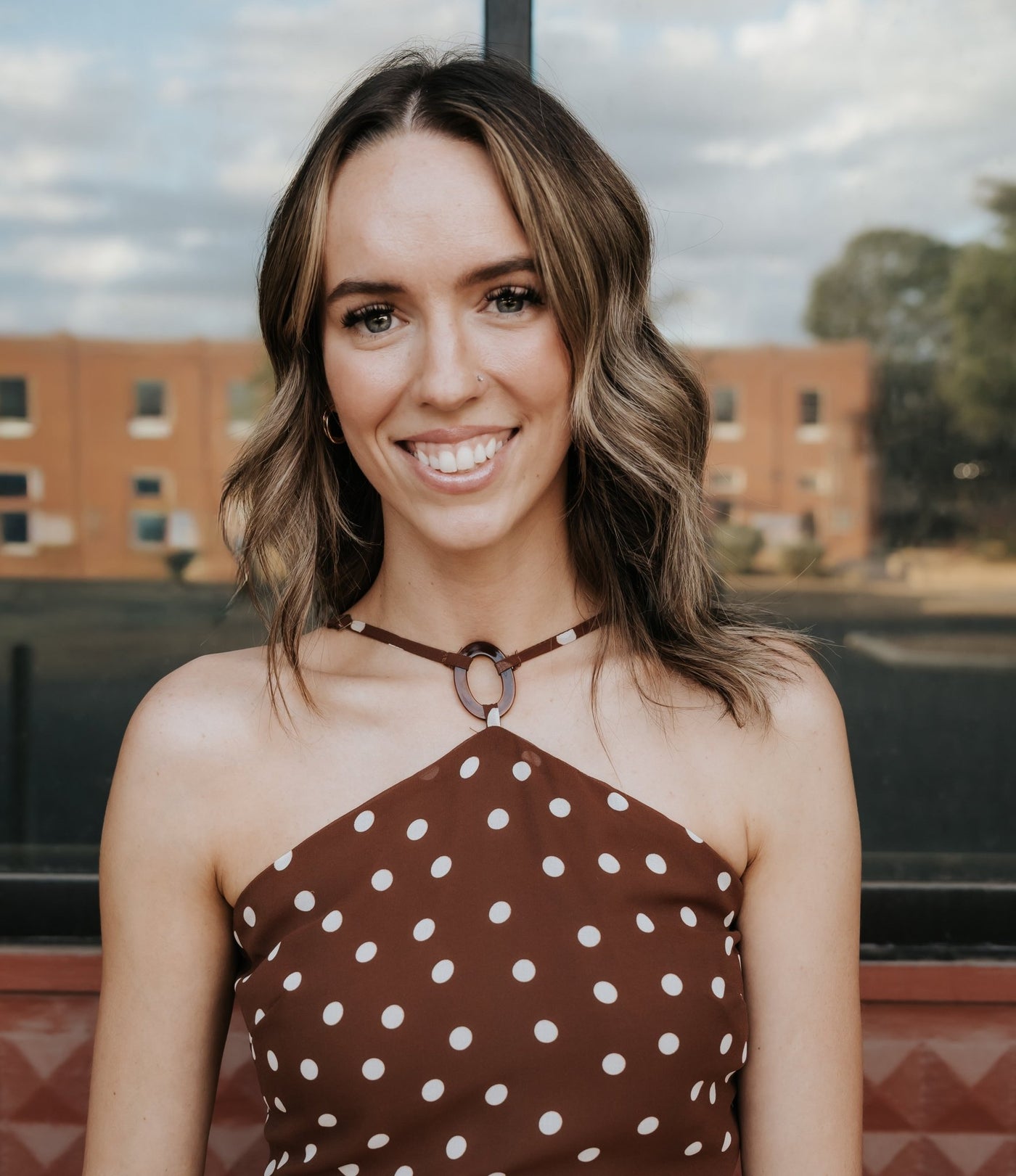 Brown Jane Polka Dot Midi Dress PCD699 - Southern Soule Designs