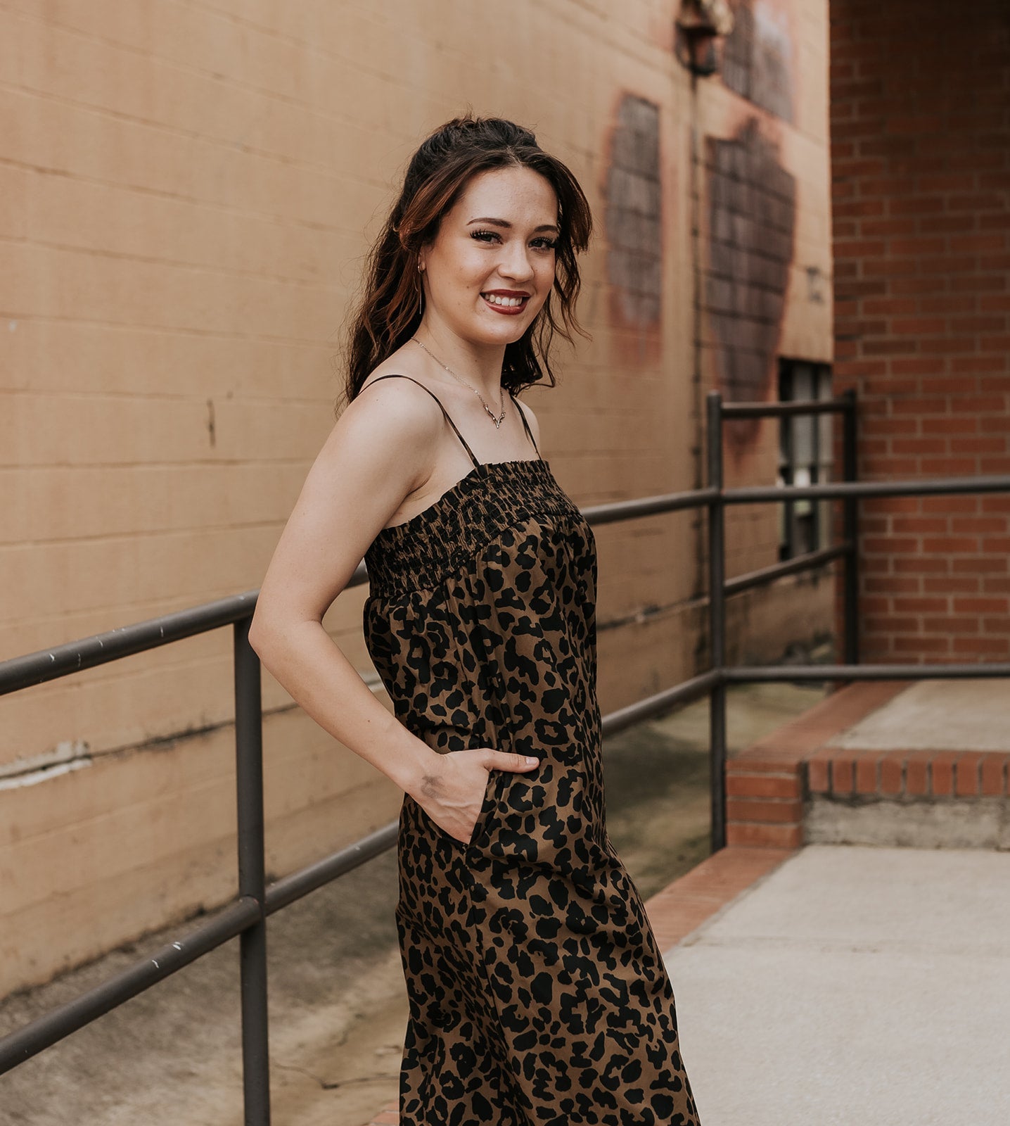 Brown Leopard Print Maxi Dress TBD13648 - Southern Soule Designs