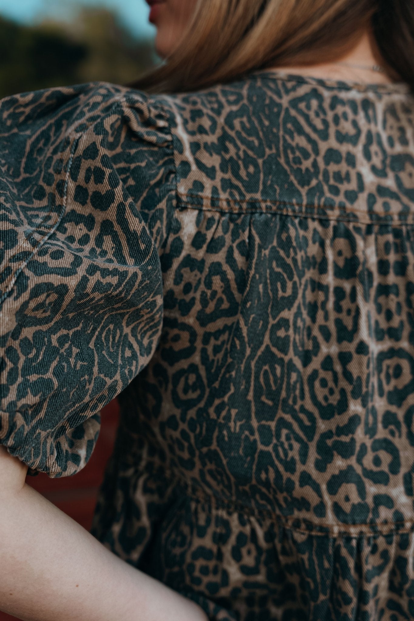 Brown Leopard Puff Sleeve Babydoll Top T25161 - Southern Soule Designs