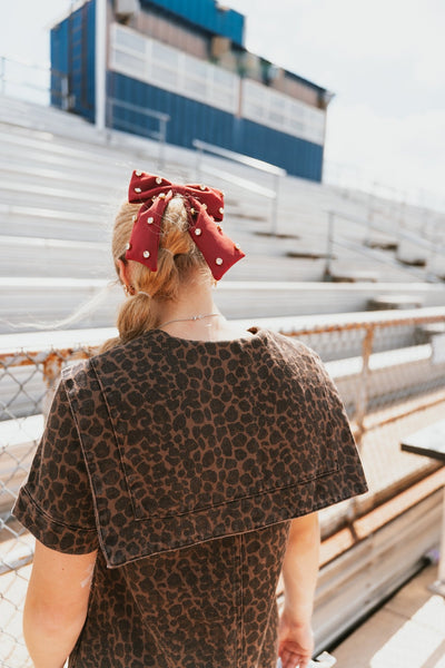 Brown Leopard Sailor Collar Mini Dress CD05553 - Southern Soule Designs