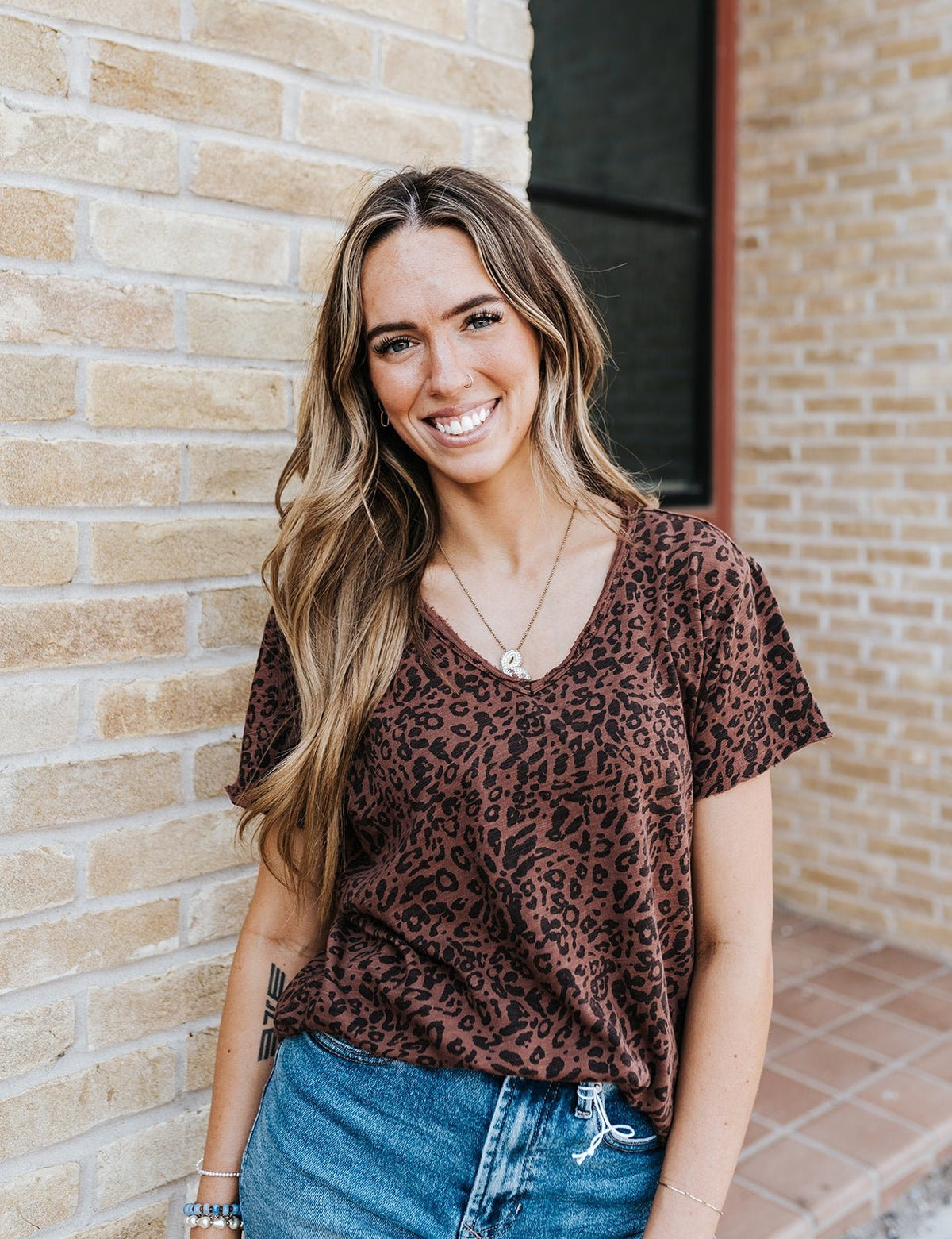 Brown Leopard Vanya Tee - Southern Soule Designs