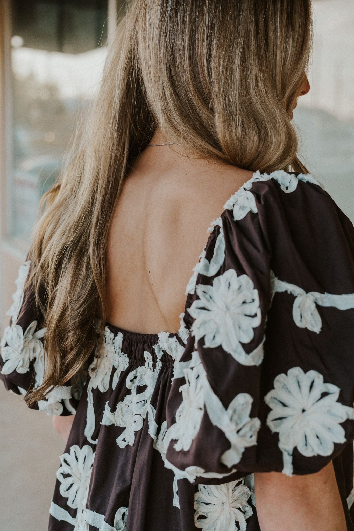 Brown Maddy Mini Dress w/Floral Embroidery S1449D - 3 - Southern Soule Designs