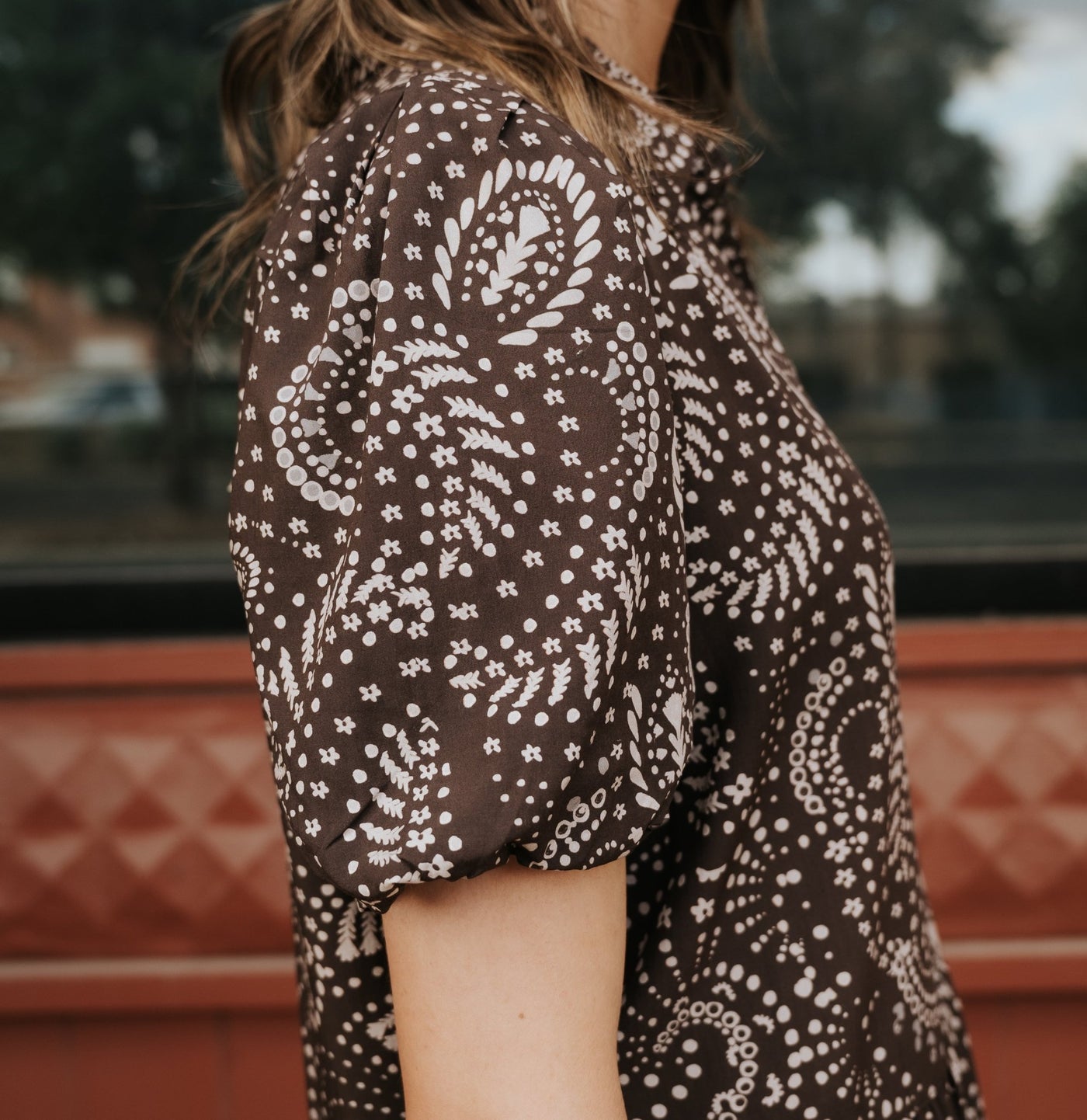 Brown Nazca Short Sleeve Mini Dress VTP50112 - Southern Soule Designs