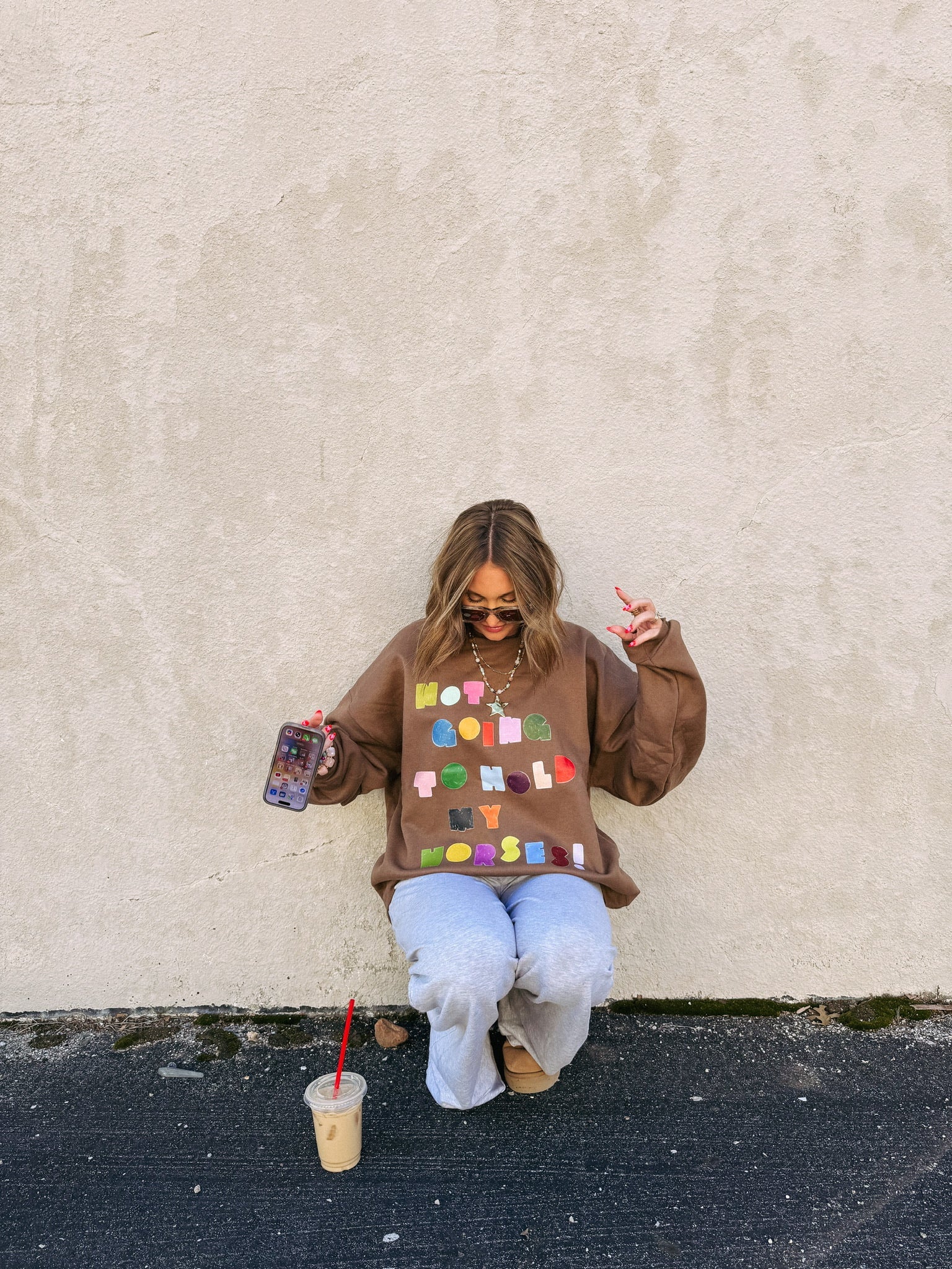 Brown Not Gonna Hold My Horses Sweatshirt - Southern Soule Designs