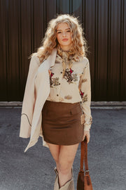 Brown Pocket Detail Mini Skirt BRK3102 - Southern Soule Designs