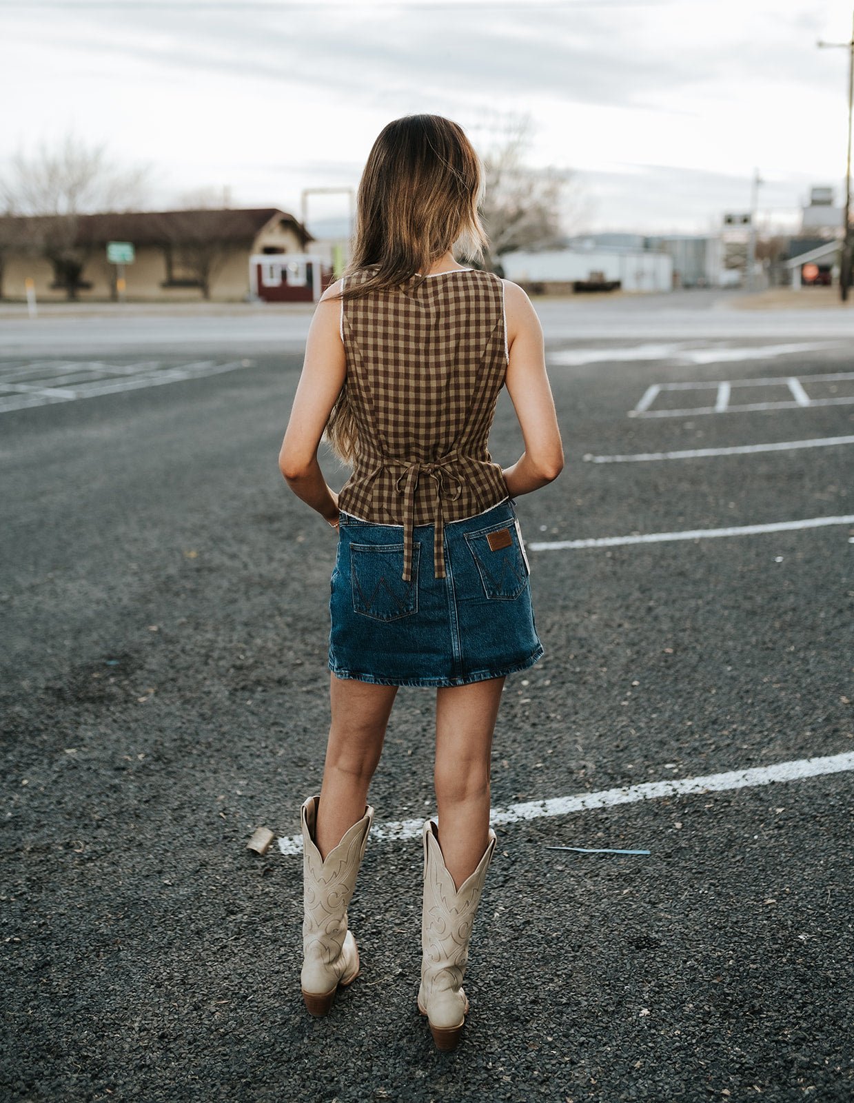 Brown Rebecca Gingham Vest PCT785 - Southern Soule Designs