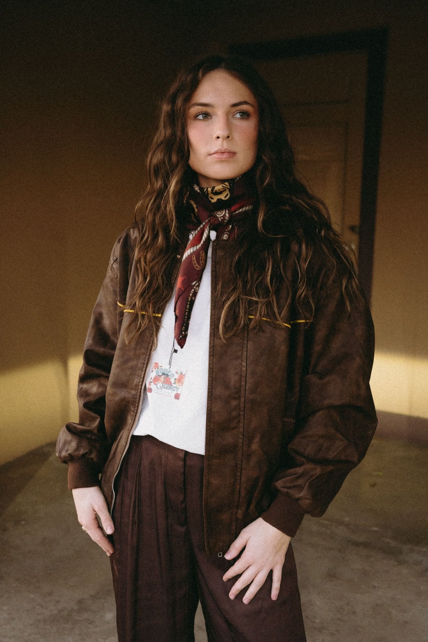 Brown Rodeo Bomber Jacket BRJ3138 - 1 - Southern Soule Designs