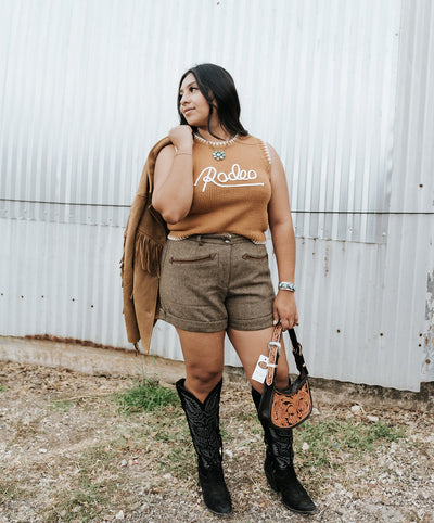 Brown Rodeo Pullover Sweater TH4215 - Southern Soule Designs