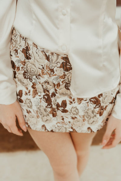Brown Sloane Floral Skort S1287P - 2 - Southern Soule Designs