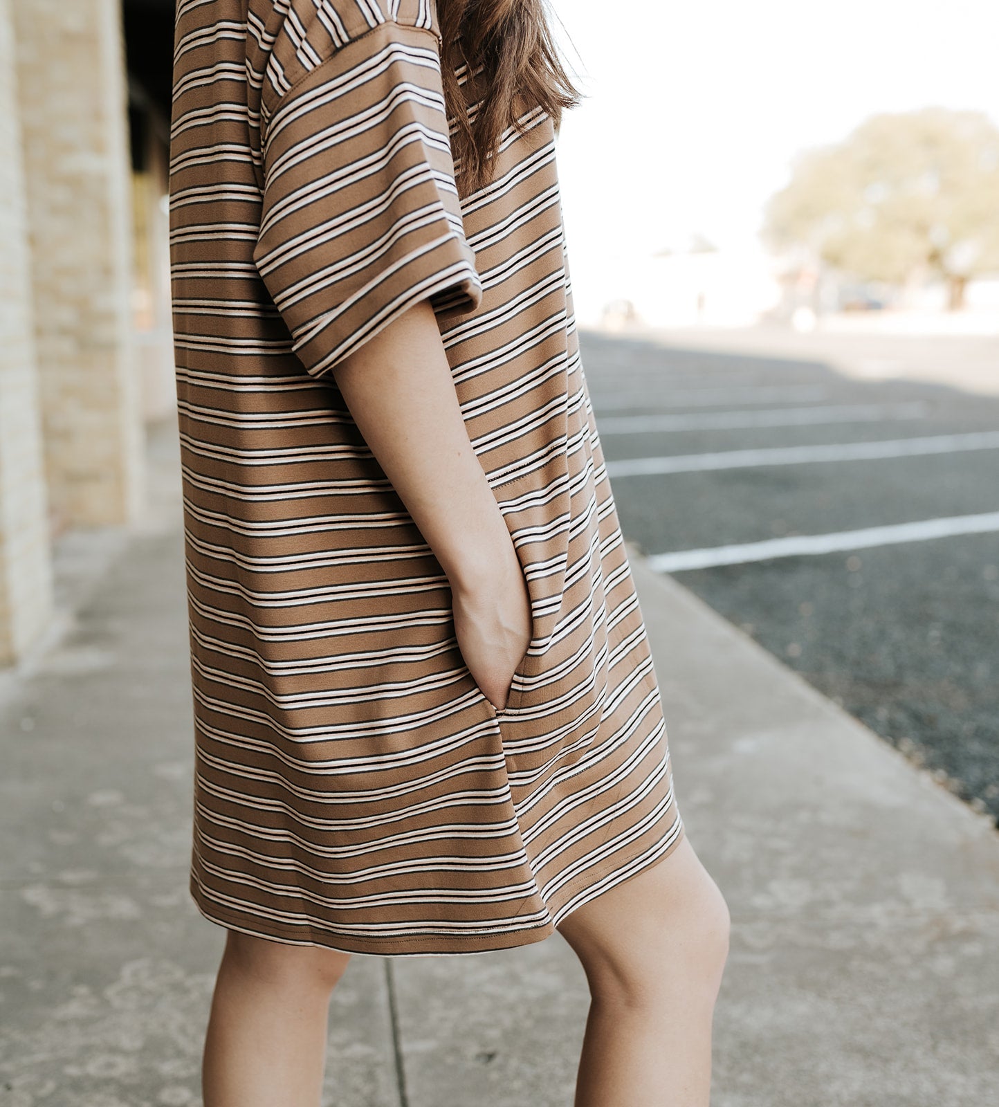 Brown Stripe Oversized Top VT72142 - 1 - Southern Soule Designs
