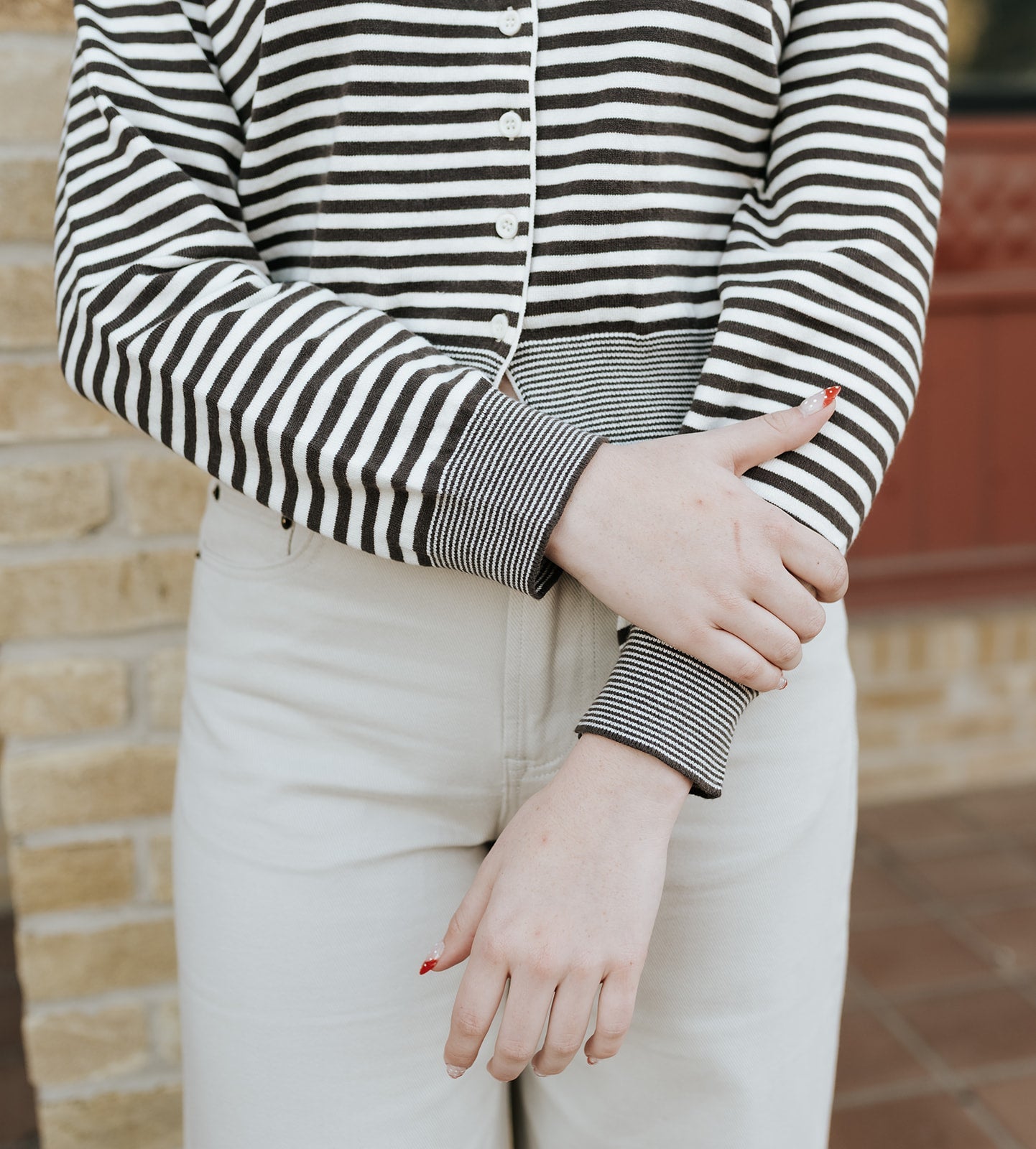 Brown Striped Cardigan C11227 - Southern Soule Designs