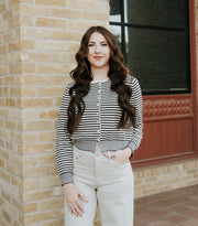 Brown Striped Cardigan C11227 - Southern Soule Designs