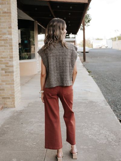 Brown Textured Pattern Sweater Vest T5910 - Southern Soule Designs