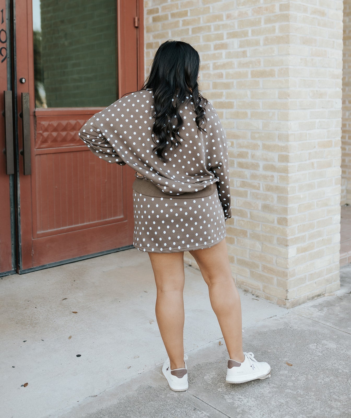 Brown/Light Blue "Trust the Process" Mini Skirt IS6283 - 1 - Southern Soule Designs