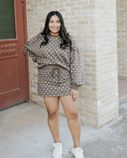 Brown/Light Blue "Trust the Process" Mini Skirt IS6283 - 1 - Southern Soule Designs