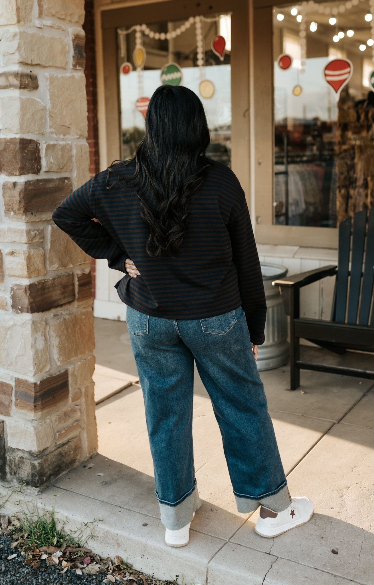 Brown/Navy The Callahan Top TAR0434 - Southern Soule Designs