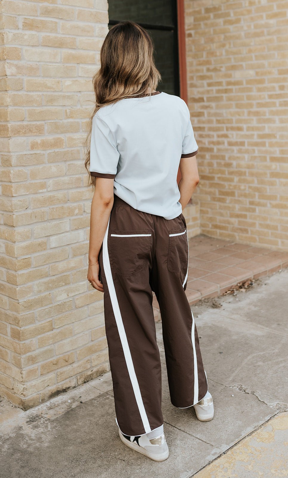 Brown/White Windbreaker Pants IP5540 - Southern Soule Designs