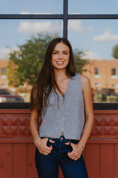 Bryce Sweater Vest Medium Heather Grey ZW253319 - Southern Soule Designs