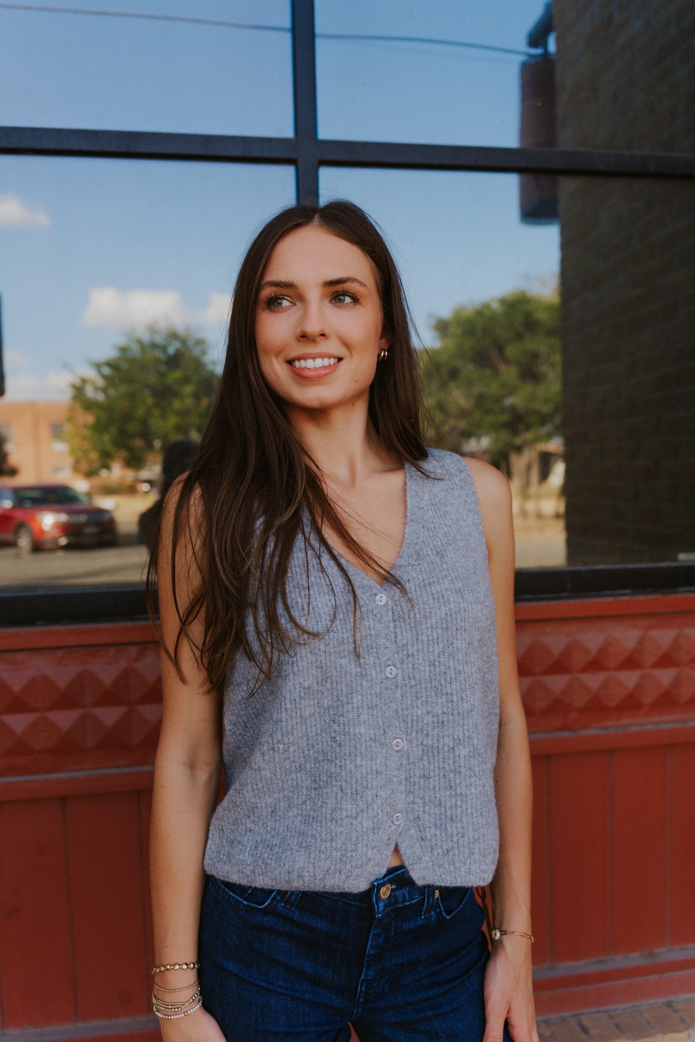 Bryce Sweater Vest Medium Heather Grey ZW253319 - Southern Soule Designs