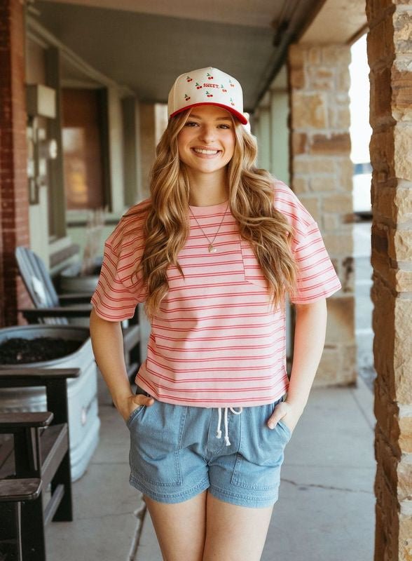 Bubblegum/Pink Striped Knit Top WL24 - 9809 - Southern Soule Designs