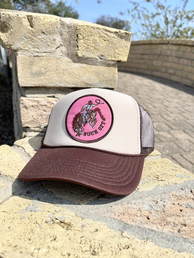 Buck Off Cream/Brown Hat - Southern Soule Designs