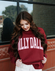 Burgundy Dilly Dally Mockneck Sweatshirt IT2594 - Southern Soule Designs