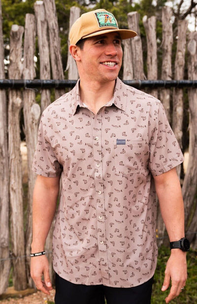 Burlebo All Over Fish Perf Button Up - Southern Soule Designs