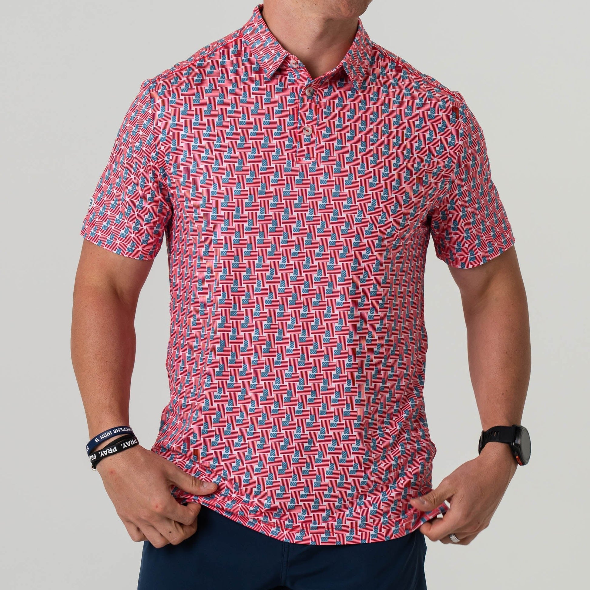 Burlebo American Flag Performance Polo - Southern Soule Designs