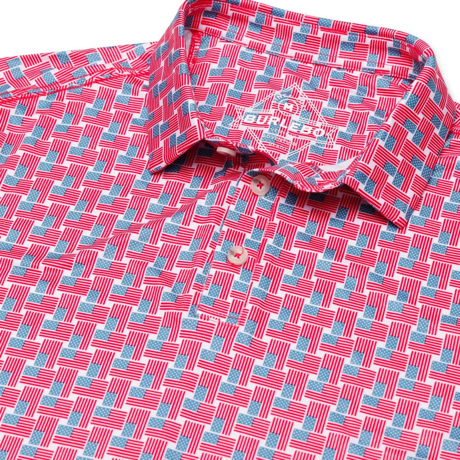 Burlebo American Flag Performance Polo - Southern Soule Designs